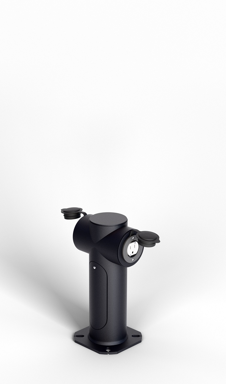 Parking pedestal 12 inches Round, two sides